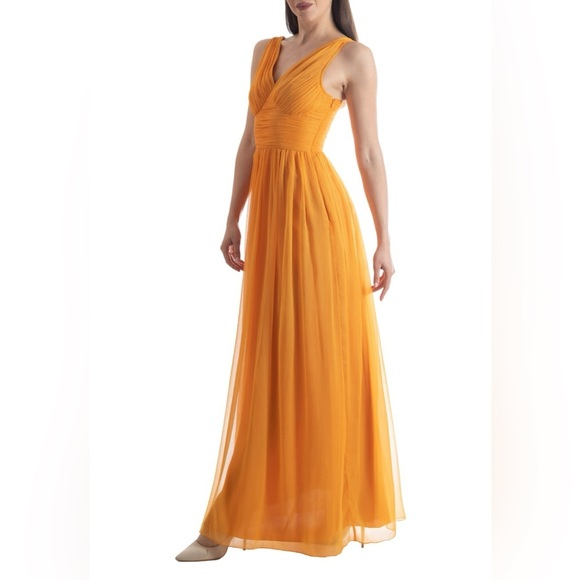 Lipsy Orange Empire Line Maxi Event Dress NWT - Picture 5 of 16